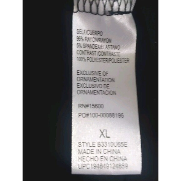 Democracy Blouse Women's XL Black Swiss Dot Sheer Sleeve High-low Hem - Picture 8 of 9